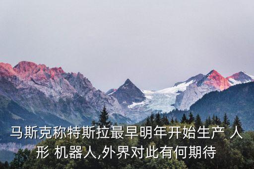 馬斯克稱特斯拉最早明年開始生產(chǎn) 人形 機器人,外界對此有何期待