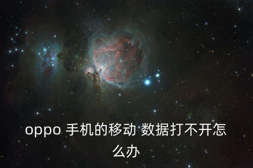 oppo 手機的移動 數(shù)據(jù)打不開怎么辦