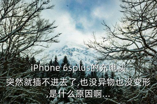 iPhone 6splus的充電頭突然就插不進去了,也沒異物也沒變形,是什么原因啊...