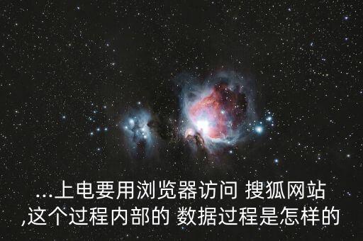 ...上電要用瀏覽器訪問 搜狐網(wǎng)站,這個過程內(nèi)部的 數(shù)據(jù)過程是怎樣的