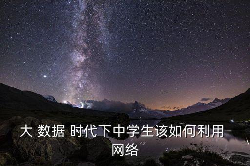 大 數(shù)據(jù) 時代下中學(xué)生該如何利用 網(wǎng)絡(luò)