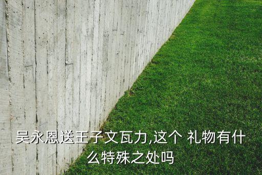 吳永恩送王子文瓦力,這個 禮物有什么特殊之處嗎