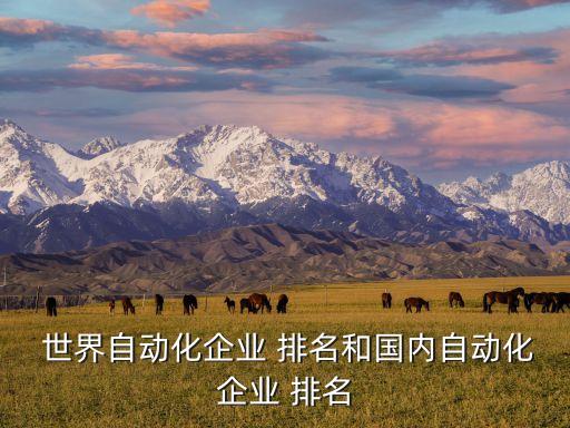  世界自動化企業(yè) 排名和國內自動化企業(yè) 排名
