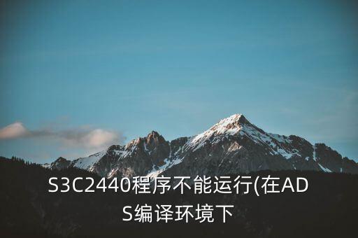 S3C2440程序不能運(yùn)行(在ADS編譯環(huán)境下