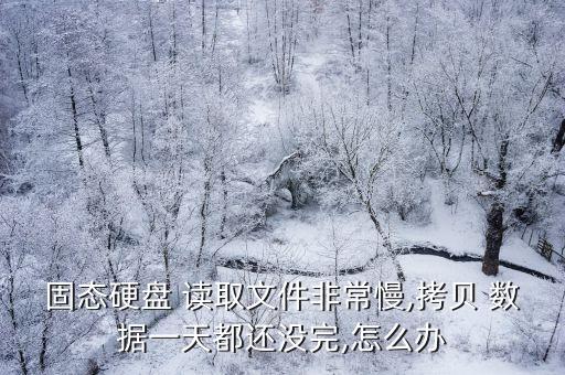 固態(tài)硬盤 讀取文件非常慢,拷貝 數(shù)據(jù)一天都還沒完,怎么辦