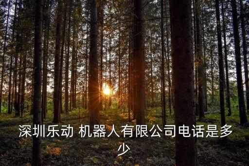  深圳樂動 機器人有限公司電話是多少
