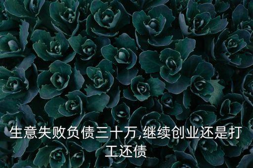 生意失敗負債三十萬,繼續(xù)創(chuàng)業(yè)還是打工還債