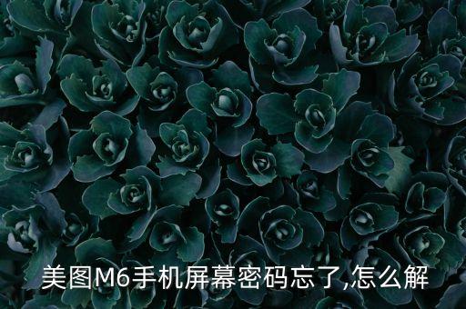  美圖M6手機(jī)屏幕密碼忘了,怎么解