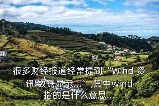很多財(cái)經(jīng)報(bào)道經(jīng)常提到“Wind 資訊 數(shù)據(jù)顯示...”,其中wind指的是什么意思...