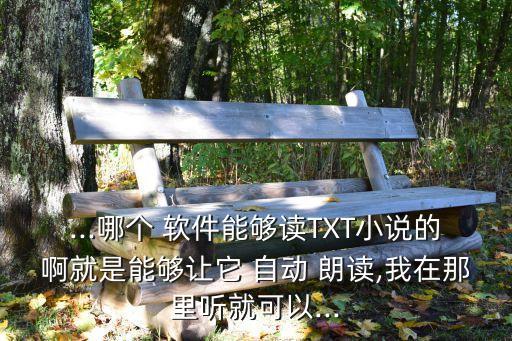 ...哪個(gè) 軟件能夠讀TXT小說(shuō)的啊就是能夠讓它 自動(dòng) 朗讀,我在那里聽(tīng)就可以...