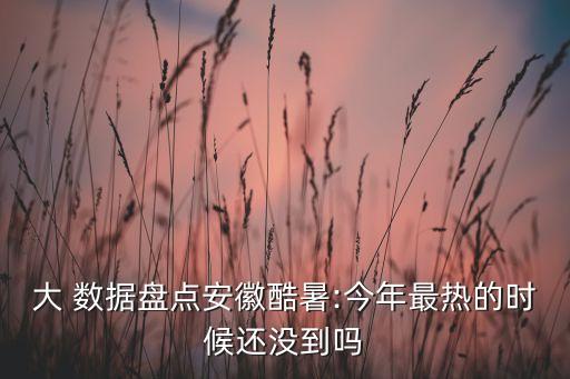大 數(shù)據(jù)盤點安徽酷暑:今年最熱的時候還沒到嗎