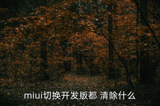 miui切換開發(fā)版都 清除什么
