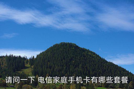 請問一下 電信家庭手機卡有哪些套餐