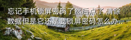 忘記手機(jī)鎖屏密碼了然后點(diǎn)了 清除 數(shù)據(jù)但是它還是要鎖屏密碼怎么辦...