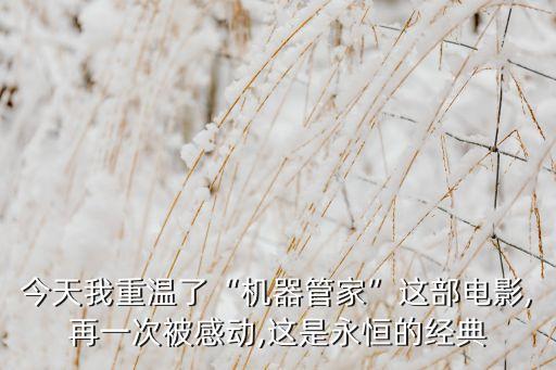 今天我重溫了“機(jī)器管家”這部電影,再一次被感動(dòng),這是永恒的經(jīng)典