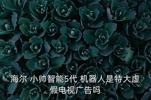 海爾 小帥智能5代 機(jī)器人是特大虛假電視廣告嗎