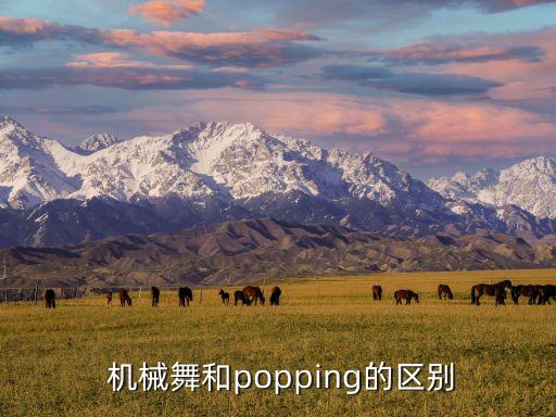  機(jī)械舞和popping的區(qū)別