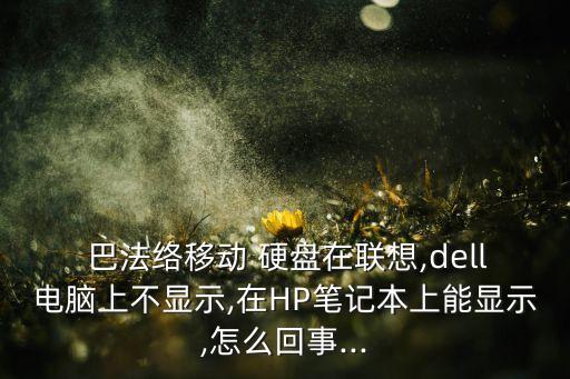  巴法絡(luò)移動 硬盤在聯(lián)想,dell電腦上不顯示,在HP筆記本上能顯示,怎么回事...