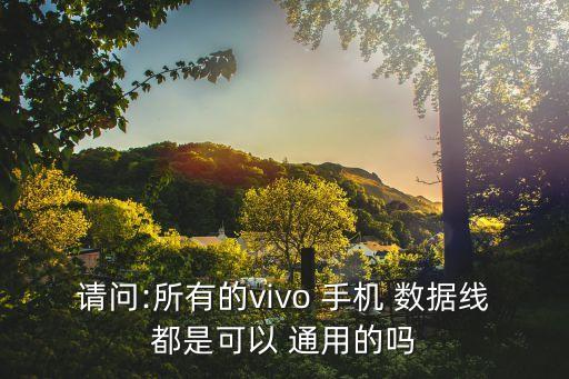 請問:所有的vivo 手機(jī) 數(shù)據(jù)線都是可以 通用的嗎