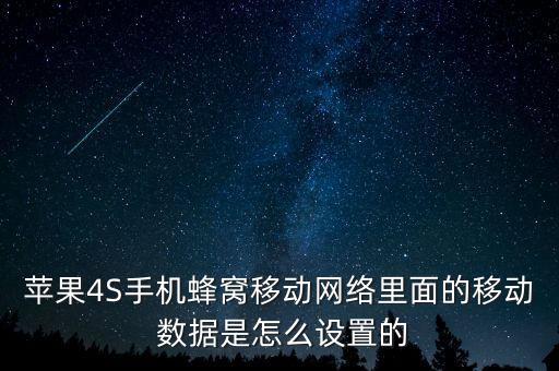 蘋(píng)果4S手機(jī)蜂窩移動(dòng)網(wǎng)絡(luò)里面的移動(dòng) 數(shù)據(jù)是怎么設(shè)置的