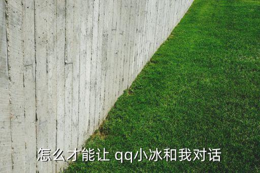 怎么才能讓 qq小冰和我對(duì)話