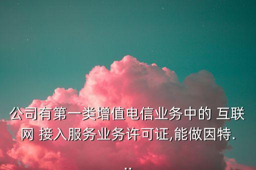 公司有第一類增值電信業(yè)務(wù)中的 互聯(lián)網(wǎng) 接入服務(wù)業(yè)務(wù)許可證,能做因特...