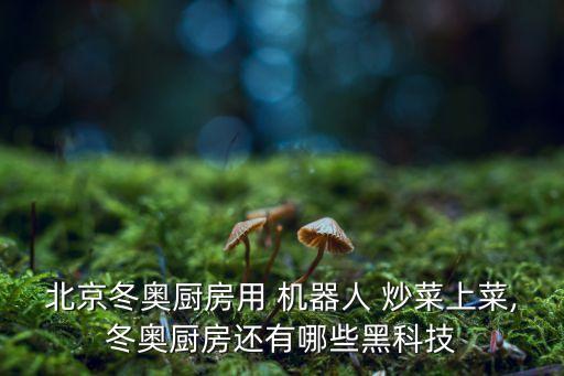 北京冬奧廚房用 機(jī)器人 炒菜上菜,冬奧廚房還有哪些黑科技