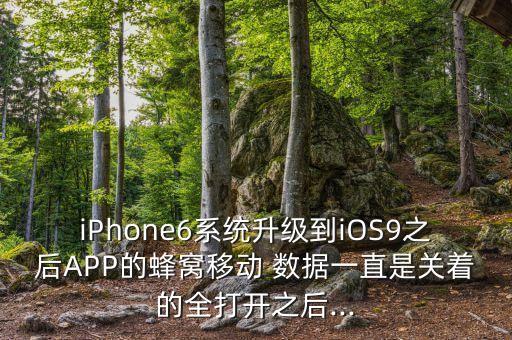 iPhone6系統(tǒng)升級到iOS9之后APP的蜂窩移動 數(shù)據(jù)一直是關(guān)著的全打開之后...