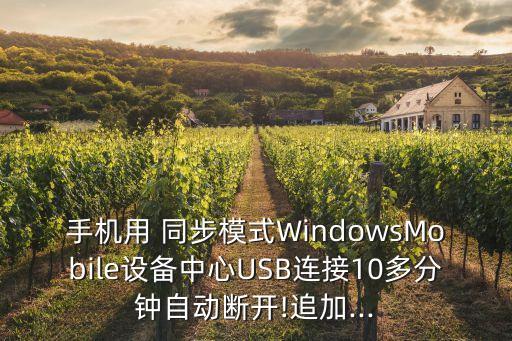 手機(jī)用 同步模式WindowsMobile設(shè)備中心USB連接10多分鐘自動(dòng)斷開!追加...