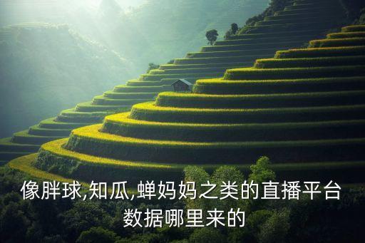 像胖球,知瓜,蟬媽媽之類的直播平臺(tái) 數(shù)據(jù)哪里來(lái)的