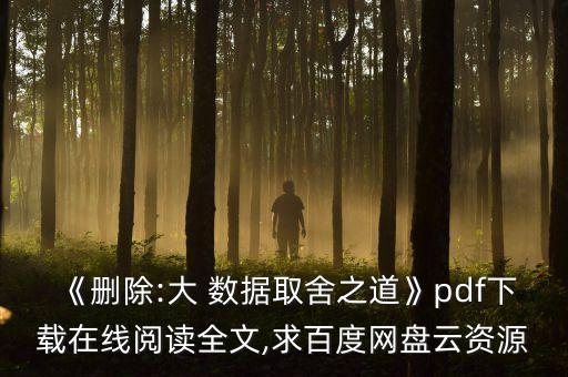 《刪除:大 數(shù)據(jù)取舍之道》pdf下載在線閱讀全文,求百度網(wǎng)盤云資源