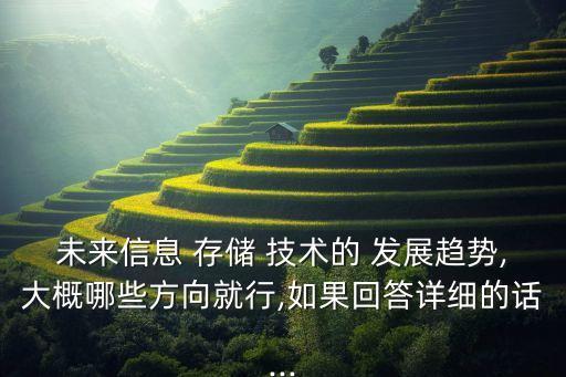 未來信息 存儲 技術的 發(fā)展趨勢,大概哪些方向就行,如果回答詳細的話...