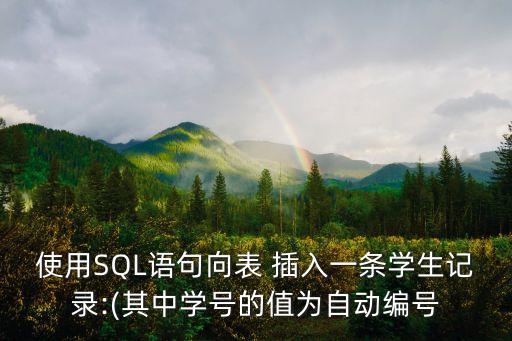 使用SQL語句向表 插入一條學(xué)生記錄:(其中學(xué)號的值為自動編號