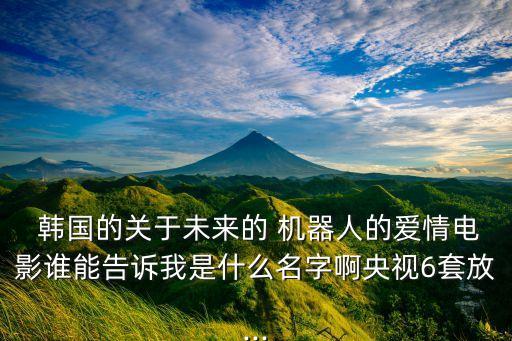  韓國的關(guān)于未來的 機(jī)器人的愛情電影誰能告訴我是什么名字啊央視6套放...