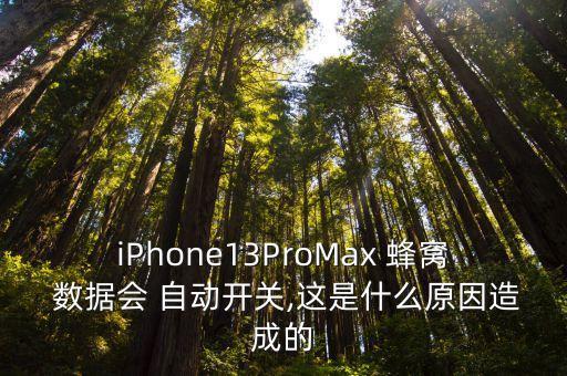 iPhone13ProMax 蜂窩 數(shù)據(jù)會 自動開關(guān),這是什么原因造成的