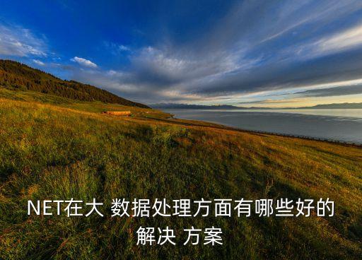 NET在大 數(shù)據(jù)處理方面有哪些好的解決 方案