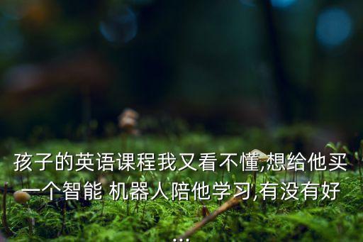 孩子的英語課程我又看不懂,想給他買一個智能 機器人陪他學習,有沒有好...