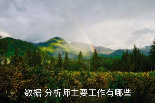  數據 分析師主要工作有哪些