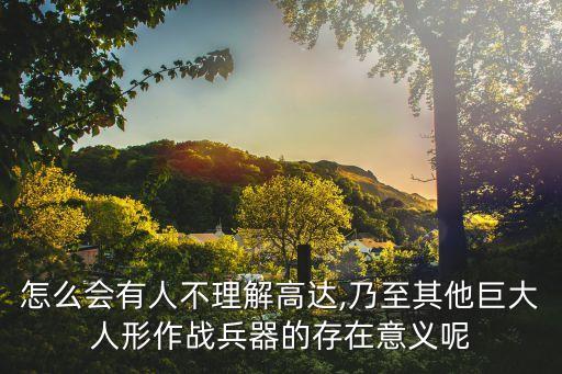 怎么會(huì)有人不理解高達(dá),乃至其他巨大人形作戰(zhàn)兵器的存在意義呢