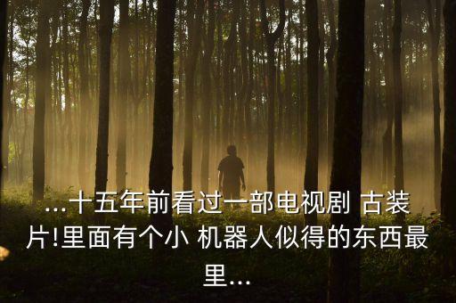 ...十五年前看過一部電視劇 古裝片!里面有個小 機器人似得的東西最里...