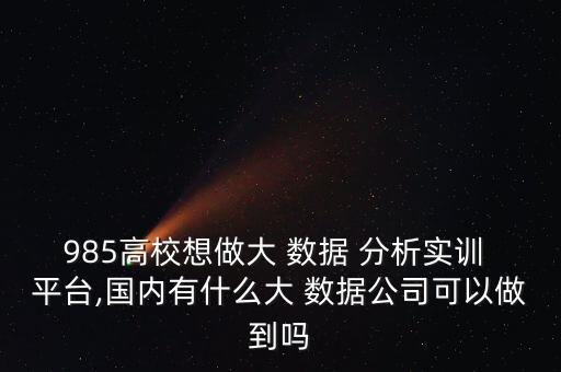 985高校想做大 數(shù)據(jù) 分析實(shí)訓(xùn) 平臺(tái),國(guó)內(nèi)有什么大 數(shù)據(jù)公司可以做到嗎