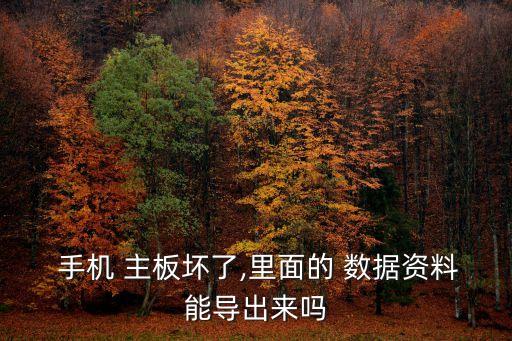  手機(jī) 主板壞了,里面的 數(shù)據(jù)資料能導(dǎo)出來嗎