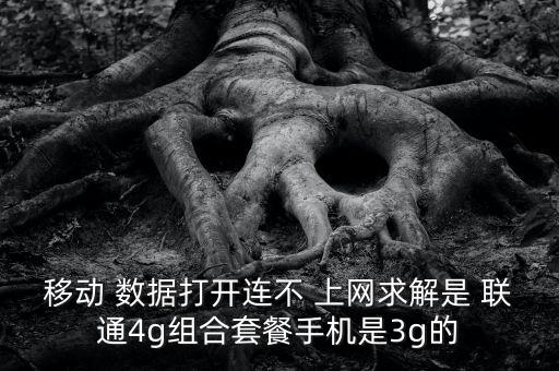 移動 數(shù)據(jù)打開連不 上網(wǎng)求解是 聯(lián)通4g組合套餐手機是3g的