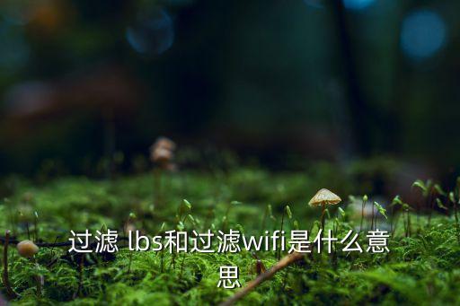 過(guò)濾 lbs和過(guò)濾wifi是什么意思