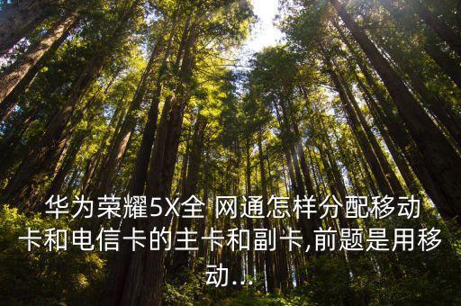  華為榮耀5X全 網通怎樣分配移動卡和電信卡的主卡和副卡,前題是用移動...