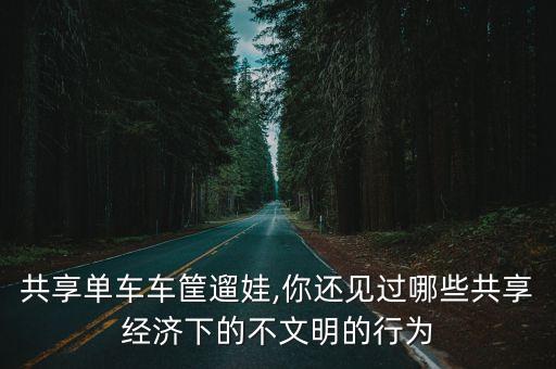 共享單車車筐遛娃,你還見過哪些共享經(jīng)濟下的不文明的行為