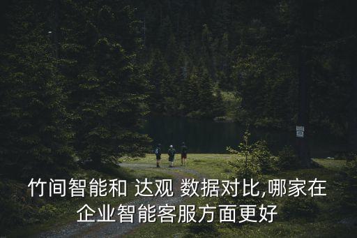 竹間智能和 達觀 數(shù)據(jù)對比,哪家在企業(yè)智能客服方面更好