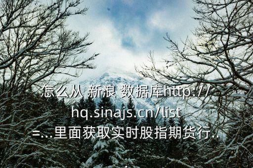 怎么從 新浪 數(shù)據(jù)庫(kù)http://hq.sinajs.cn/list=...里面獲取實(shí)時(shí)股指期貨行...