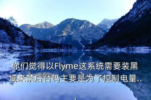 你們覺得以Flyme這系統(tǒng)需要裝黑域來禁后臺嗎主要是為了控制電量...