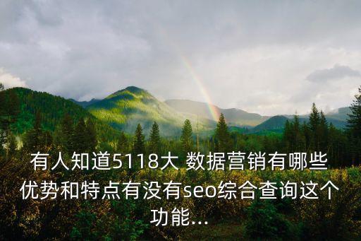 有人知道5118大 數(shù)據(jù)營(yíng)銷有哪些優(yōu)勢(shì)和特點(diǎn)有沒(méi)有seo綜合查詢這個(gè)功能...